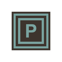 Vector symbol of letter Rho or P from the Greek alphabet