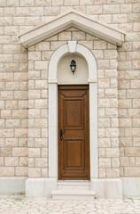 Wooden door from a church religious building