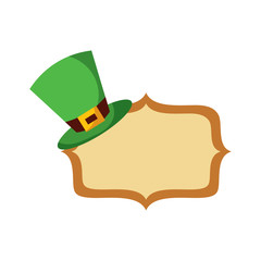 hat of leprechaun with vintage board blank vector illustration