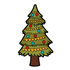 Christmas tree cartoon icon vector illustration graphic design