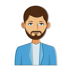 Man smiling cartoon icon vector illustration graphic design