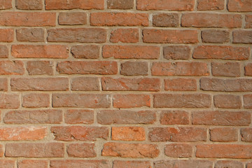 red brick wall texture grunge background with vignetted corners, may use to interior design