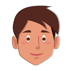 Man smiling face cartoon icon vector illustration graphic design