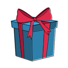 Gift box present with ribbon icon vector illustration graphic design