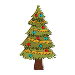 Christmas tree cartoon icon vector illustration graphic design