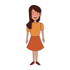 Beautiful woman cartoon icon vector illustration graphic design