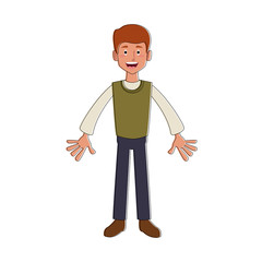 Man smiling cartoon icon vector illustration graphic design