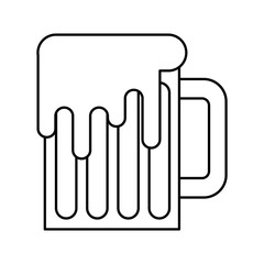 beer mug glass foam alcohol drink vector illustration outline image