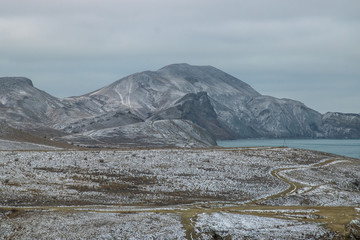 The snow slightly wrapped the earth