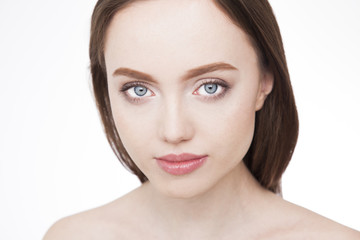 Obraz premium Beauty portrait. Young, fresh skin of woman after facial treatment.