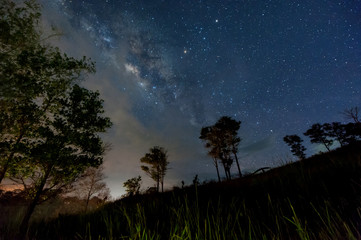 milkyway during clear and dark night sky at Kudat, Sabah Malaysia. Image contain soft focus, blur, and noise due to high iso and long expose.