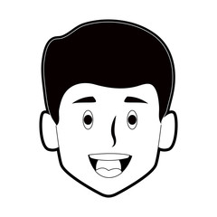 Man smiling cartoon icon vector illustration graphic design