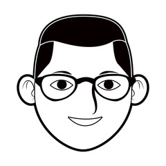 Man smiling cartoon icon vector illustration graphic design