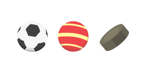 Vector cartoon colorful ball set. sport balls icons isolated