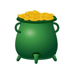 Pot with coins icon vector illustration graphic design