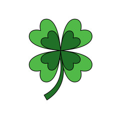 Fototapeta premium four leaf clover good luck symbol vector illustration