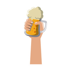 Hand with beer icon vector illustration graphic design