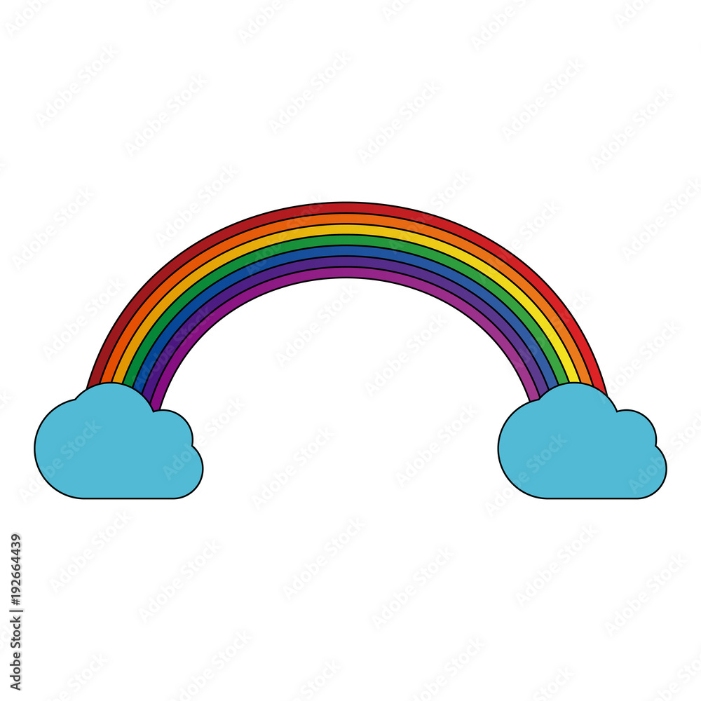 Canvas Prints Rainbow with clouds icon vector illustration graphic design