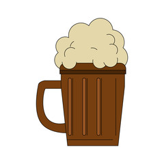 beer on wooden cup icon vector illustration graphic design