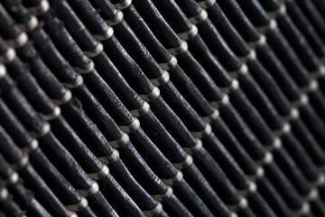 Dirty air filter. High efficiency air filter for HVAC system.