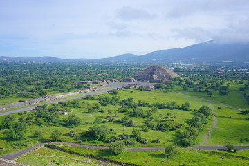 Fototapeta na wymiar View of the Teotihuacan archeological complex in Mexico, a UNESCO World Heritage Site
