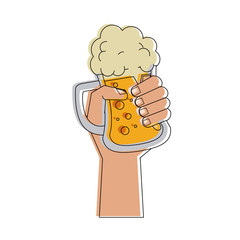 Hand with beer icon vector illustration graphic design