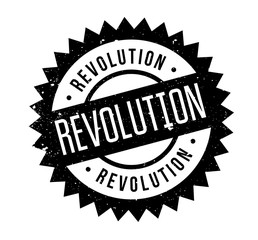 Obraz premium Revolution rubber stamp. Grunge design with dust scratches. Effects can be easily removed for a clean, crisp look. Color is easily changed.