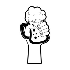 Hand with beer icon vector illustration graphic design