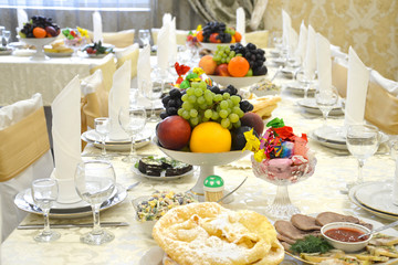 Table in the restaurant for  Banquet.
