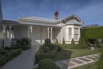 Victorian house Ponsonby Auckland New Zealand. Wooden house with porch. 