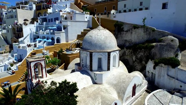 Fly above Santorini, Greece ( aerial footage ) 