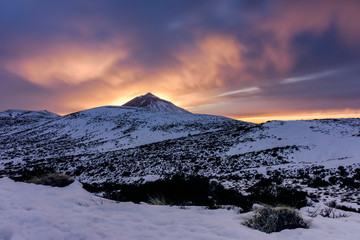 Sunset Winter in Teide National Park.