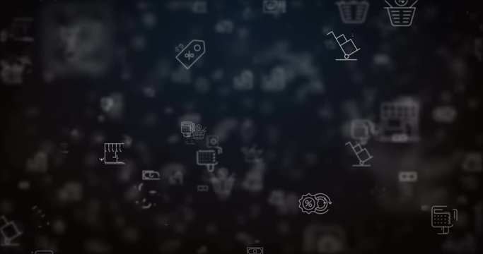 Loop moved shopping icons background