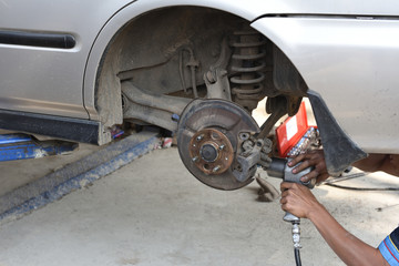 Car Wheel Repair At the garage