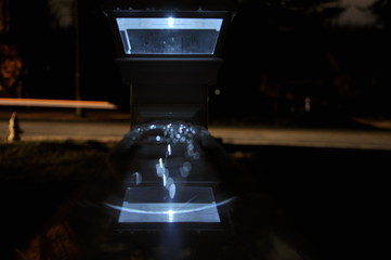 LED light on staircase