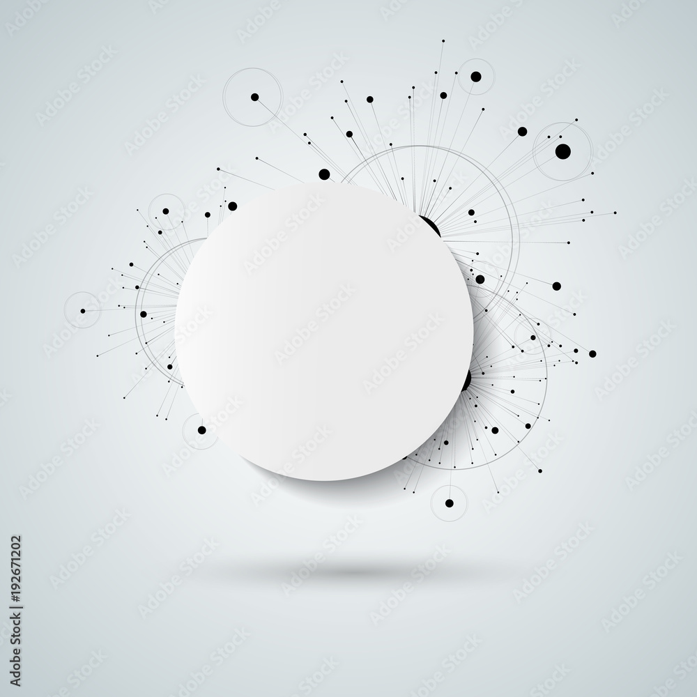 Poster lines and dots concept geometric design and technical background