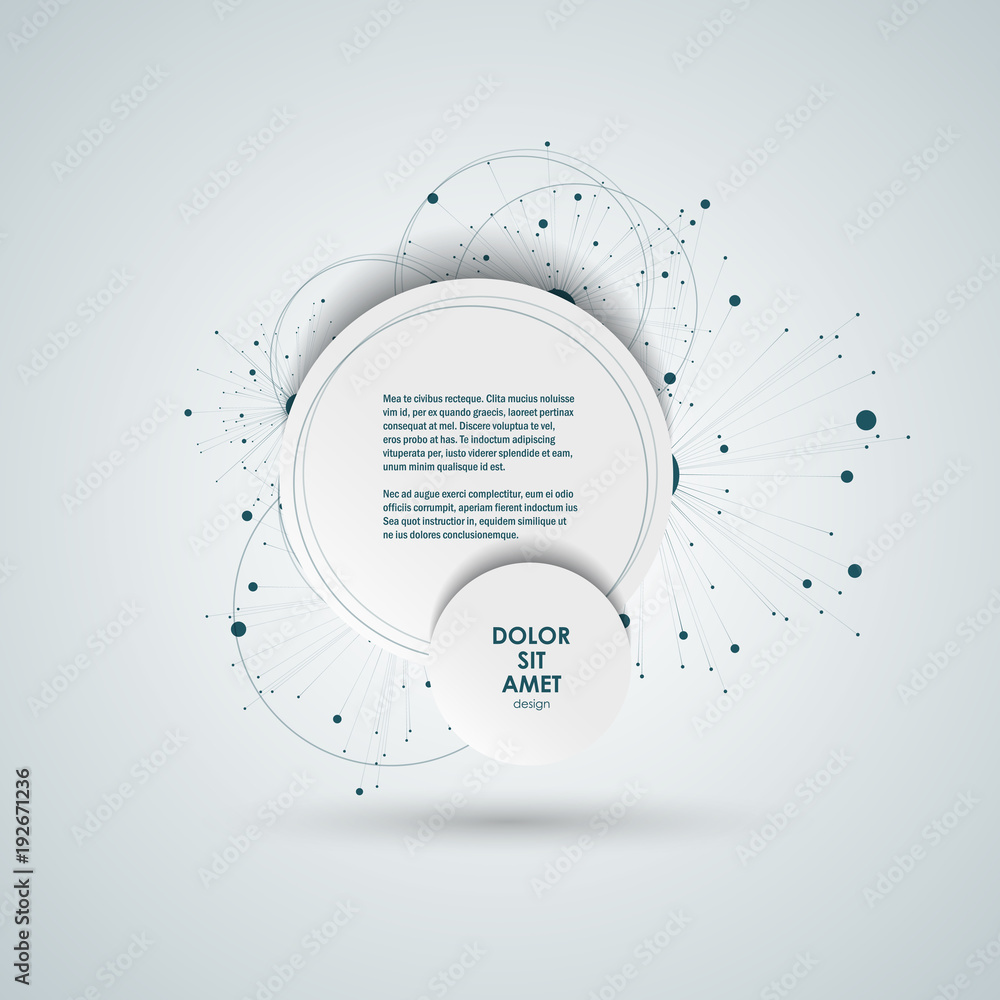 Poster lines and dots concept geometric design and technical background