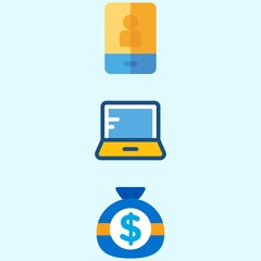 Icons about Digital Marketing with smartphone, laptop and money