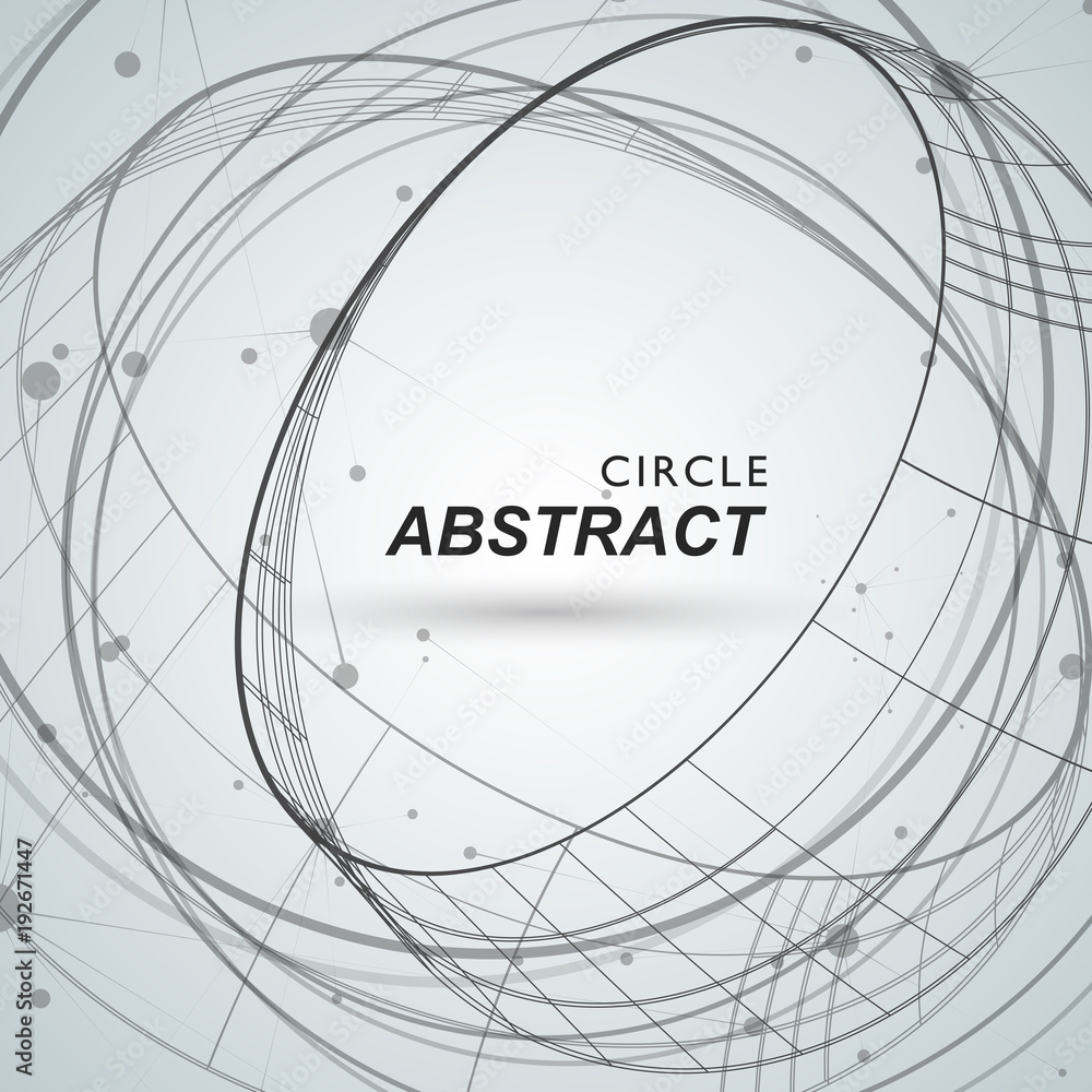 Poster abstract circle shapesm line and dots