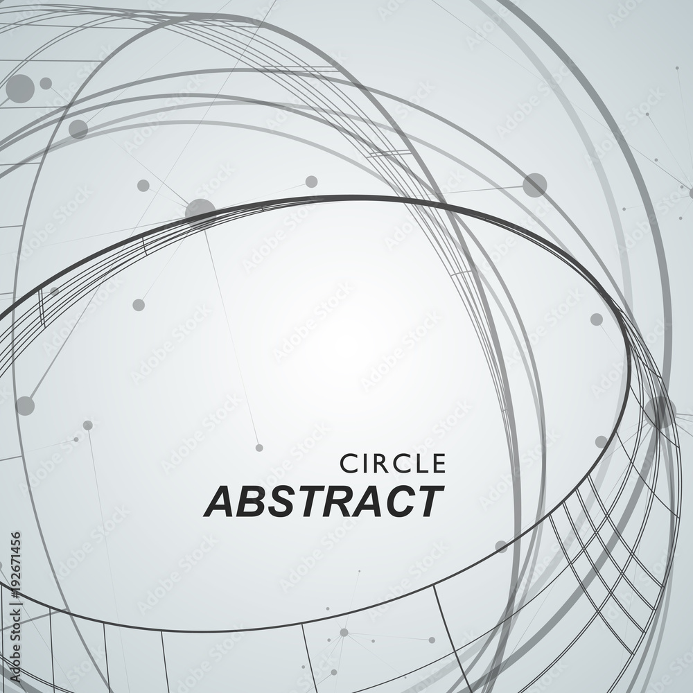 Poster abstract background with overlapping circles and dots