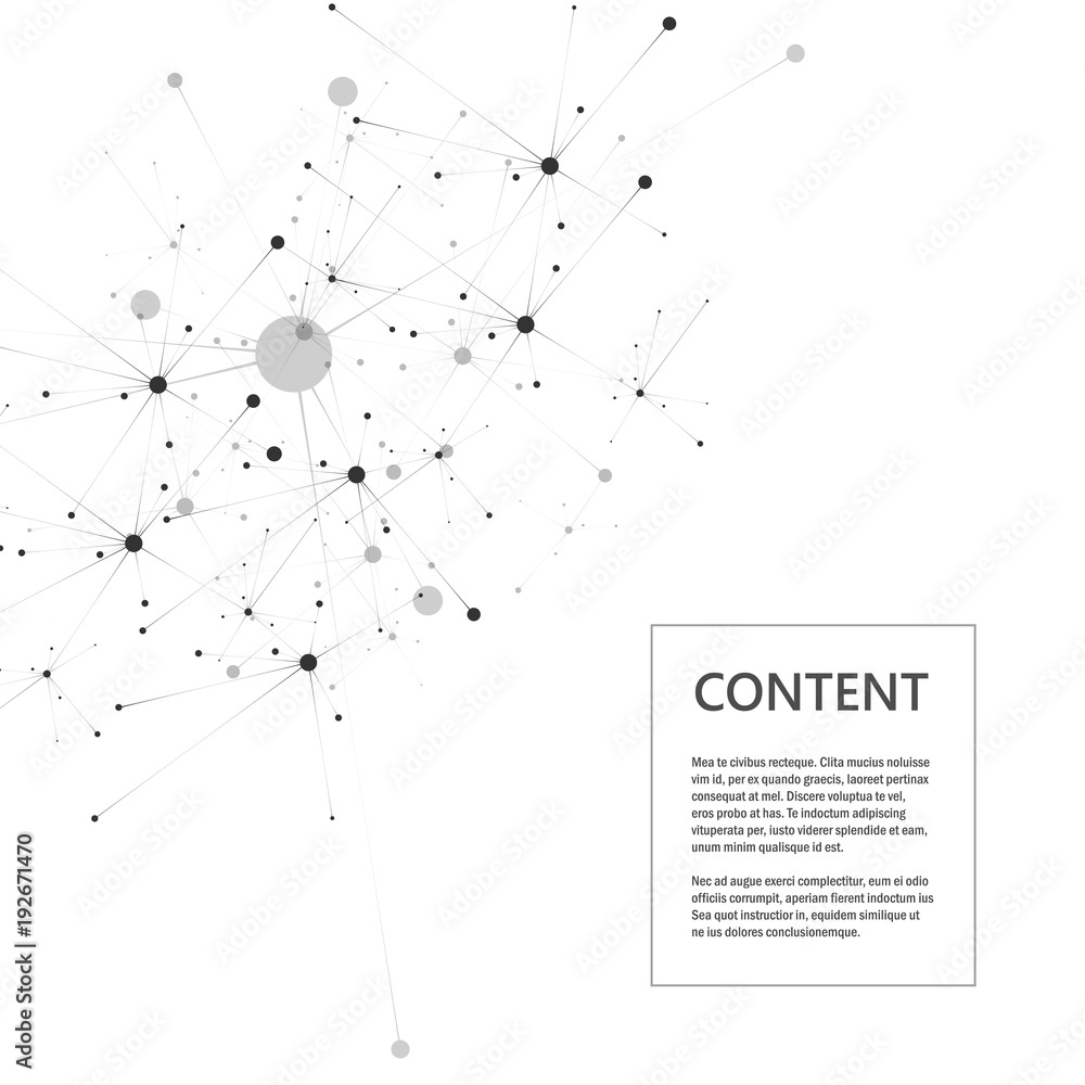 Aufkleber connection science and technology background with polygonal shapes