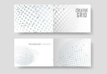 Fototapeta premium Wektor półtonów koło projekt cząsteczki witn połączyć