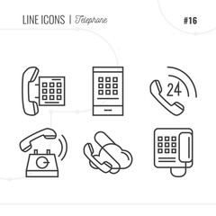 Line Icon of Phone, Call, Isolated Object. Line icons set.