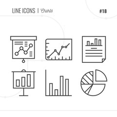 Line Icon of Charts, Isolated Object. Line icons set.