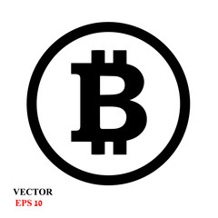 Bitcoin sign icon for internet money