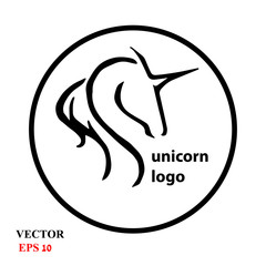 UNICORN HEAD LOGO ICON SYMBOL