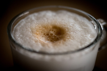 Detail of cappuccino with cream milk foam