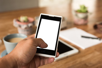 holding a smartphone