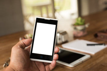 holding a smartphone