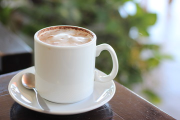  take a break with hot chocolate   in coffee shop